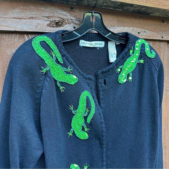 Michael Simon lizard cardigan - Picture 2 of 9